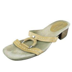 Aerosoles  Women Slide Sandal Shoes Brown Leather Size 9 Medium